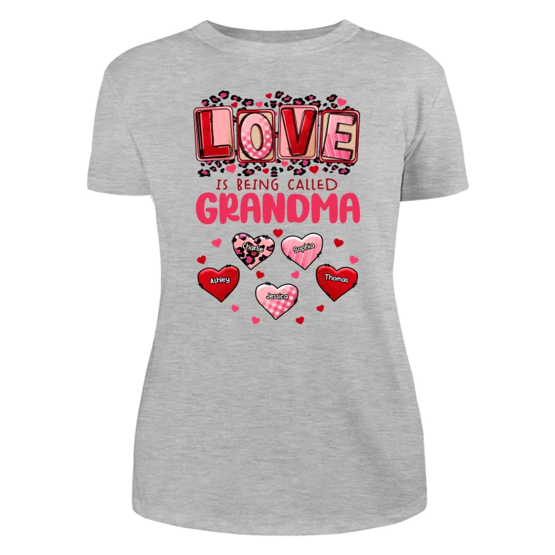 Pink Red Leopard Grandma Mom Love Is Being Called Personalized Shirt - Image 10