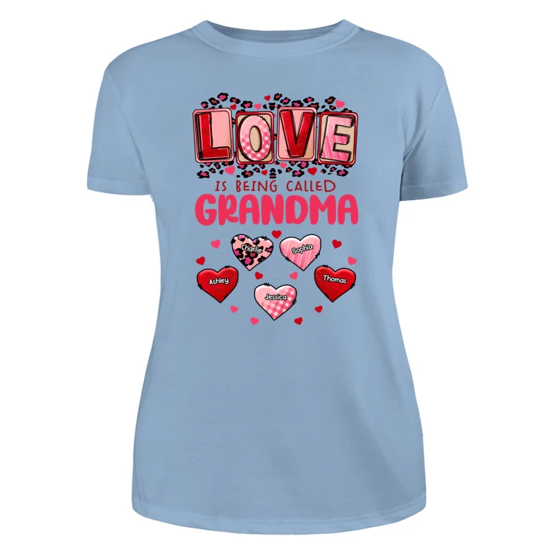 Pink Red Leopard Grandma Mom Love Is Being Called Personalized Shirt - Image 12