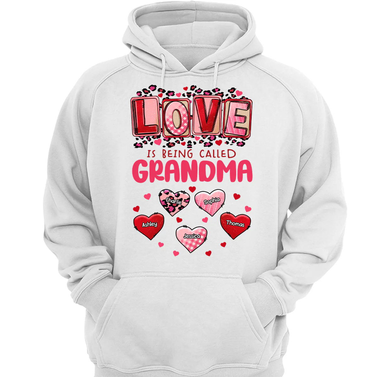Pink Red Leopard Grandma Mom Love Is Being Called Personalized Shirt - Image 3