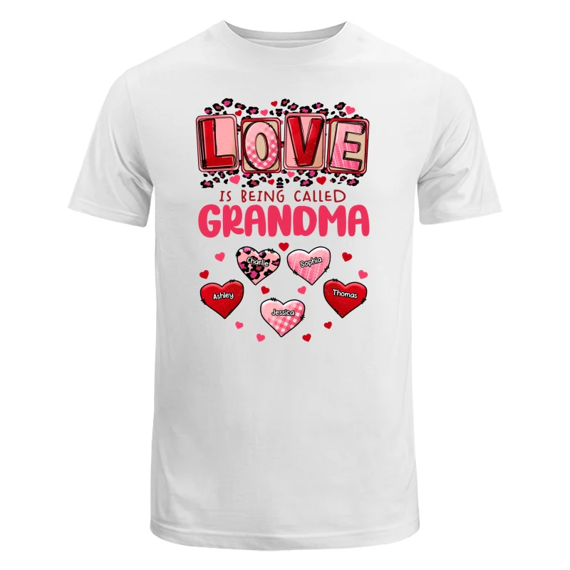 Pink Red Leopard Grandma Mom Love Is Being Called Personalized Shirt - Image 5
