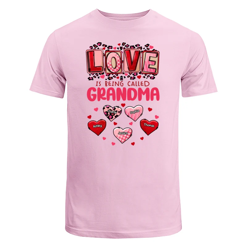 Pink Red Leopard Grandma Mom Love Is Being Called Personalized Shirt - Image 7