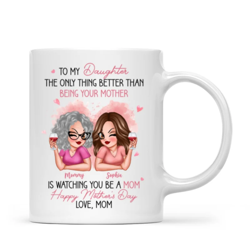 Pink Tone To My Daughter From Mom Happy Mother's Day Personalized Mug, Heartfelt 2025 Gift For Daughter - Image 7
