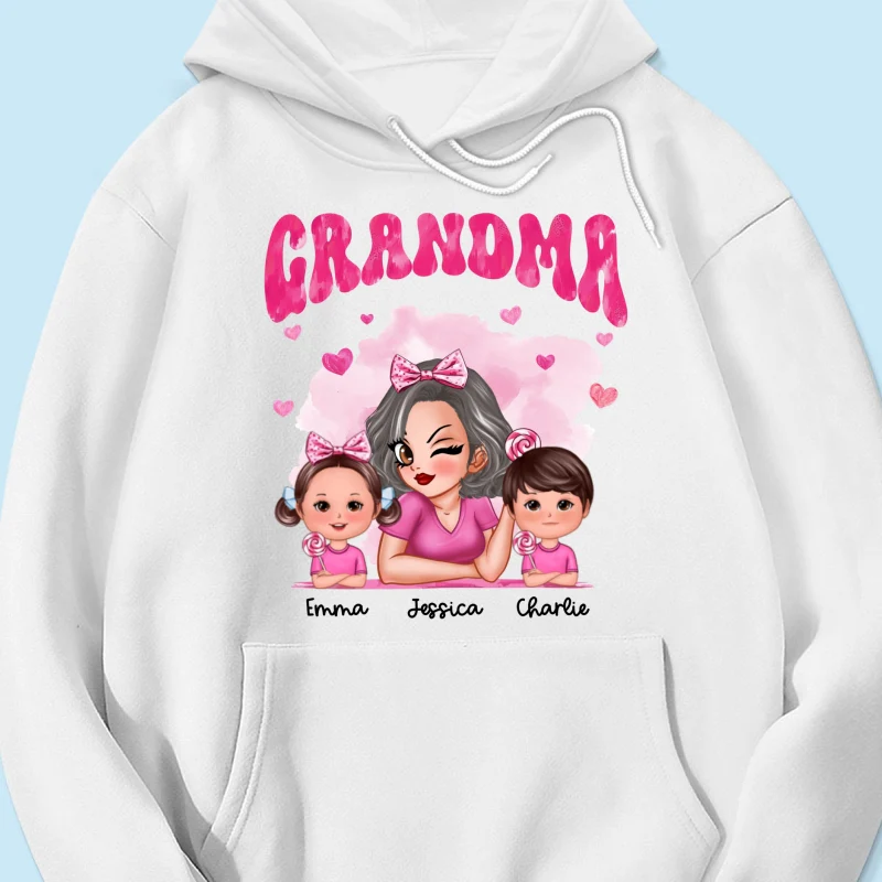 Pink Valentine's Grandma And Grandkids Personalized Shirt, Gift For Grandma - Image 16