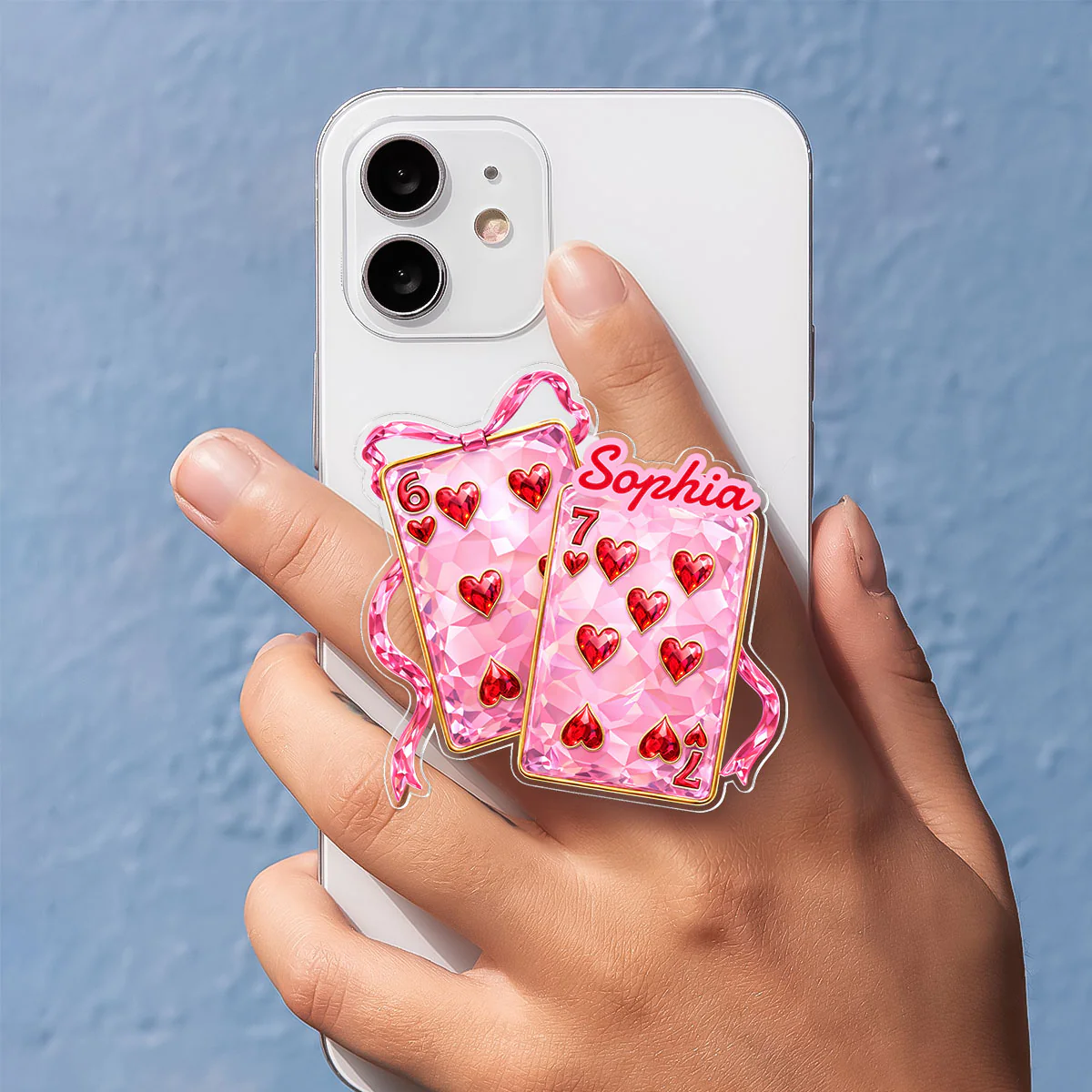 Playing Cards Valentine 6 7 Coquette - Personalized Acrylic Magnetic Phone Grip - Gift for Myself - Image 3
