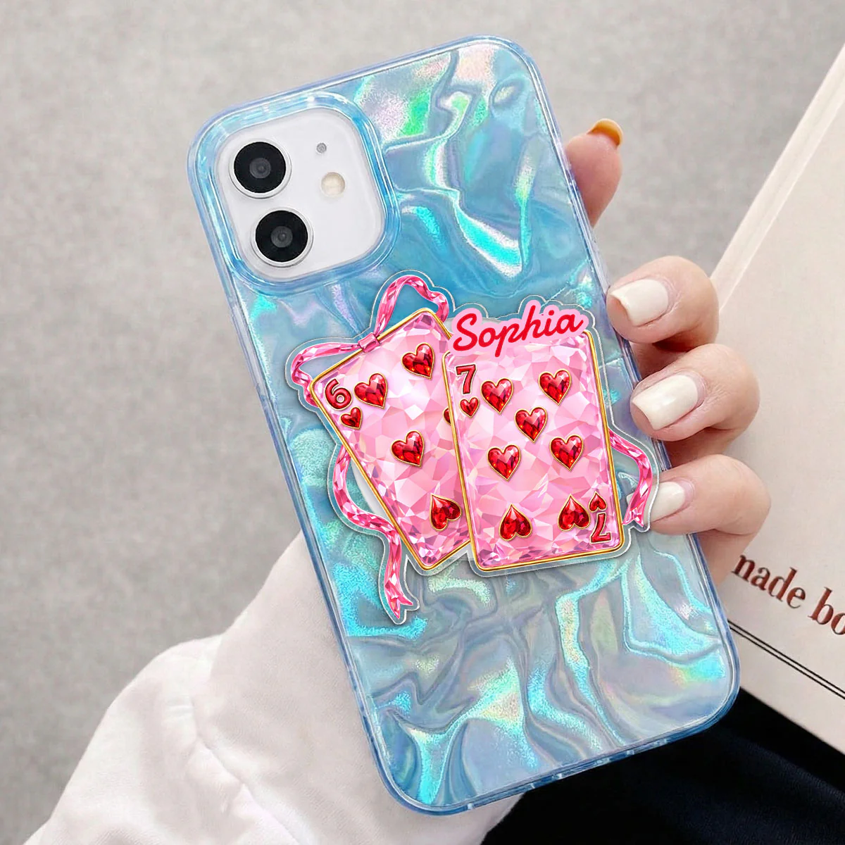 Playing Cards Valentine 6 7 Coquette - Personalized Acrylic Magnetic Phone Grip - Gift for Myself - Image 5