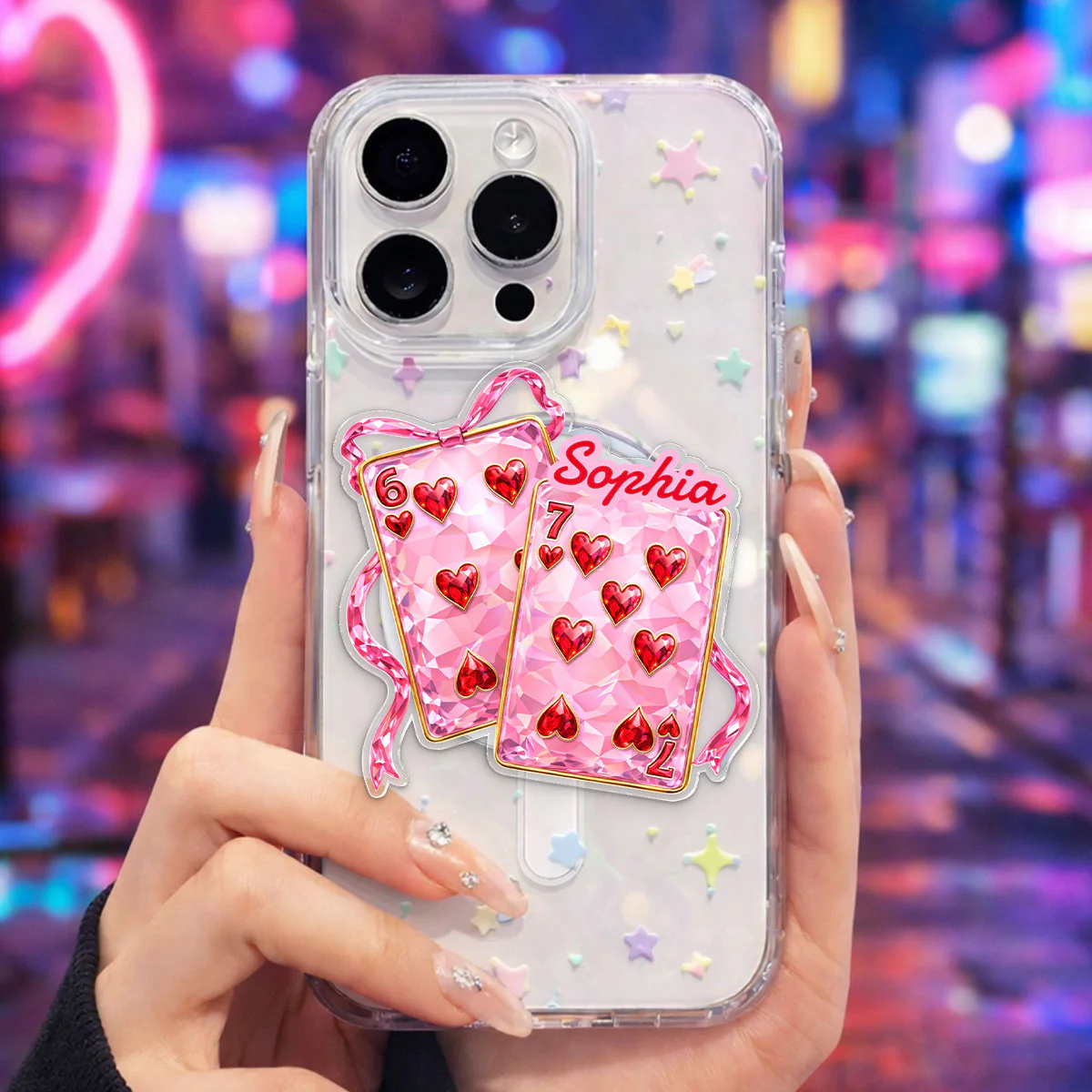 Playing Cards Valentine 6 7 Coquette - Personalized Acrylic Magnetic Phone Grip - Gift for Myself - Image 6