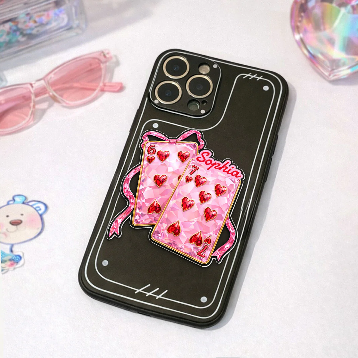 Playing Cards Valentine 6 7 Coquette - Personalized Acrylic Magnetic Phone Grip - Gift for Myself - Image 7