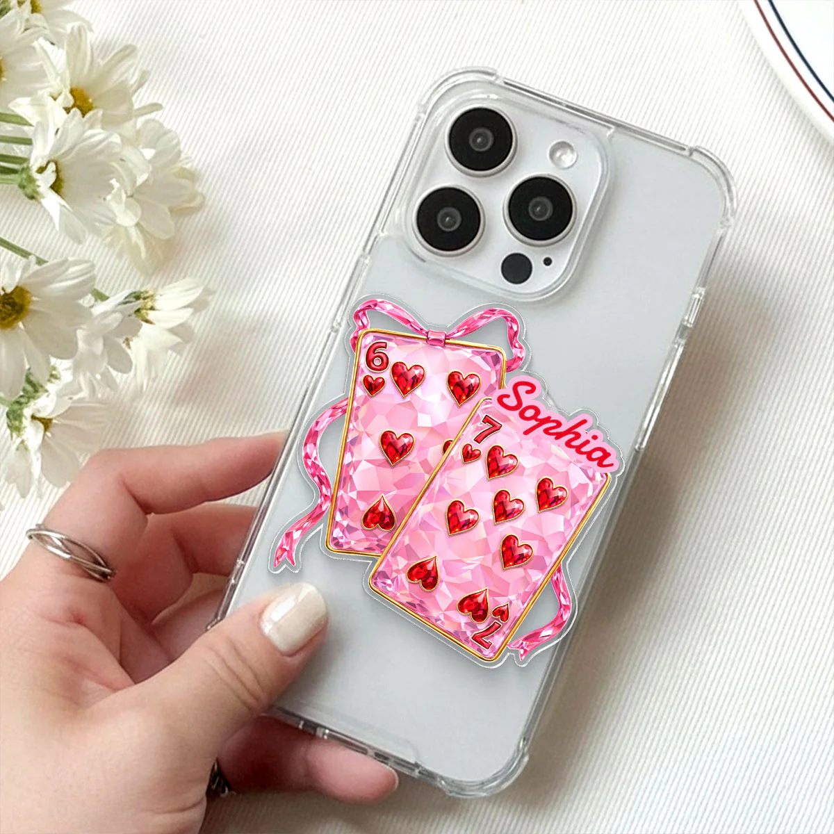 Playing Cards Valentine 6 7 Coquette - Personalized Acrylic Magnetic Phone Grip - Gift for Myself - Image 8