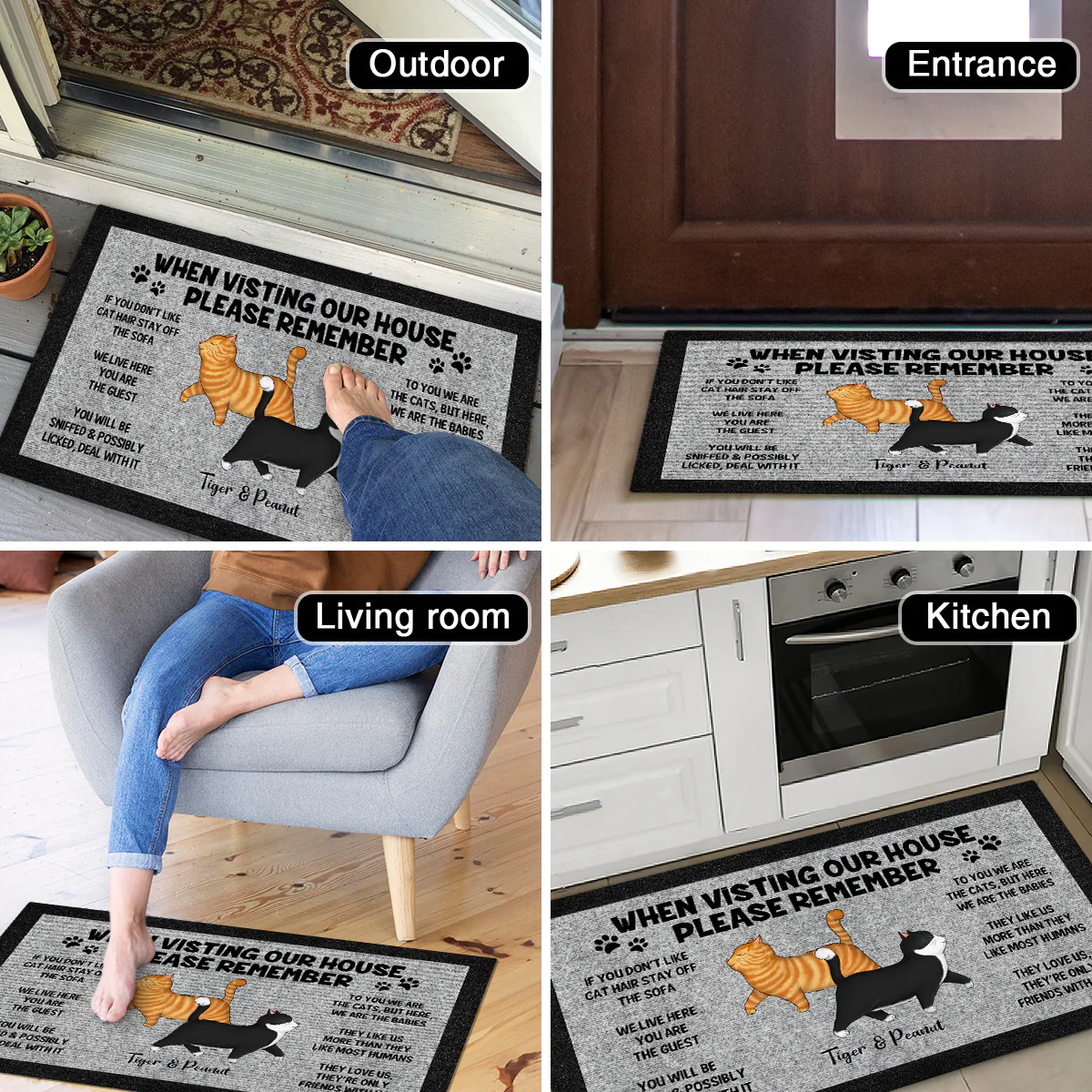 Please Remember When Visiting Cat House, Funny Cat Lover Rug Doormat - Image 5