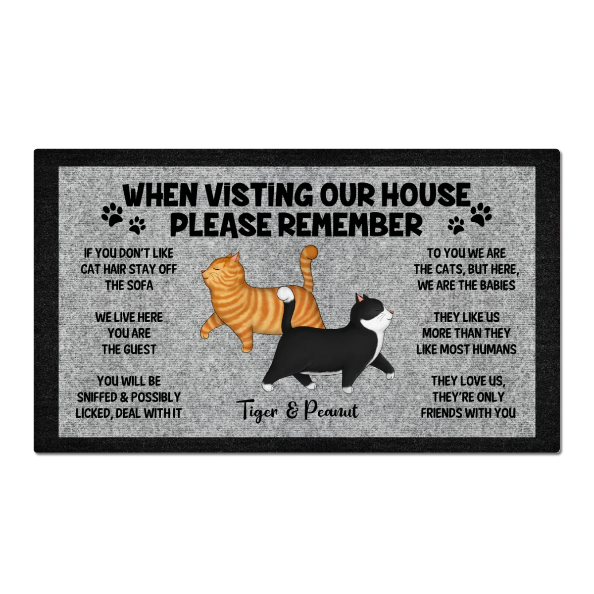 Please Remember When Visiting Cat House, Funny Cat Lover Rug Doormat - Image 6