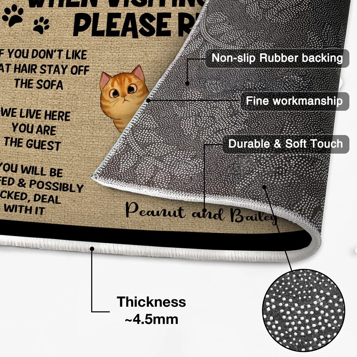 Please Remember When Visiting Cats House Home Decor Gift For Cat Lover Personalized Doormat - Image 4