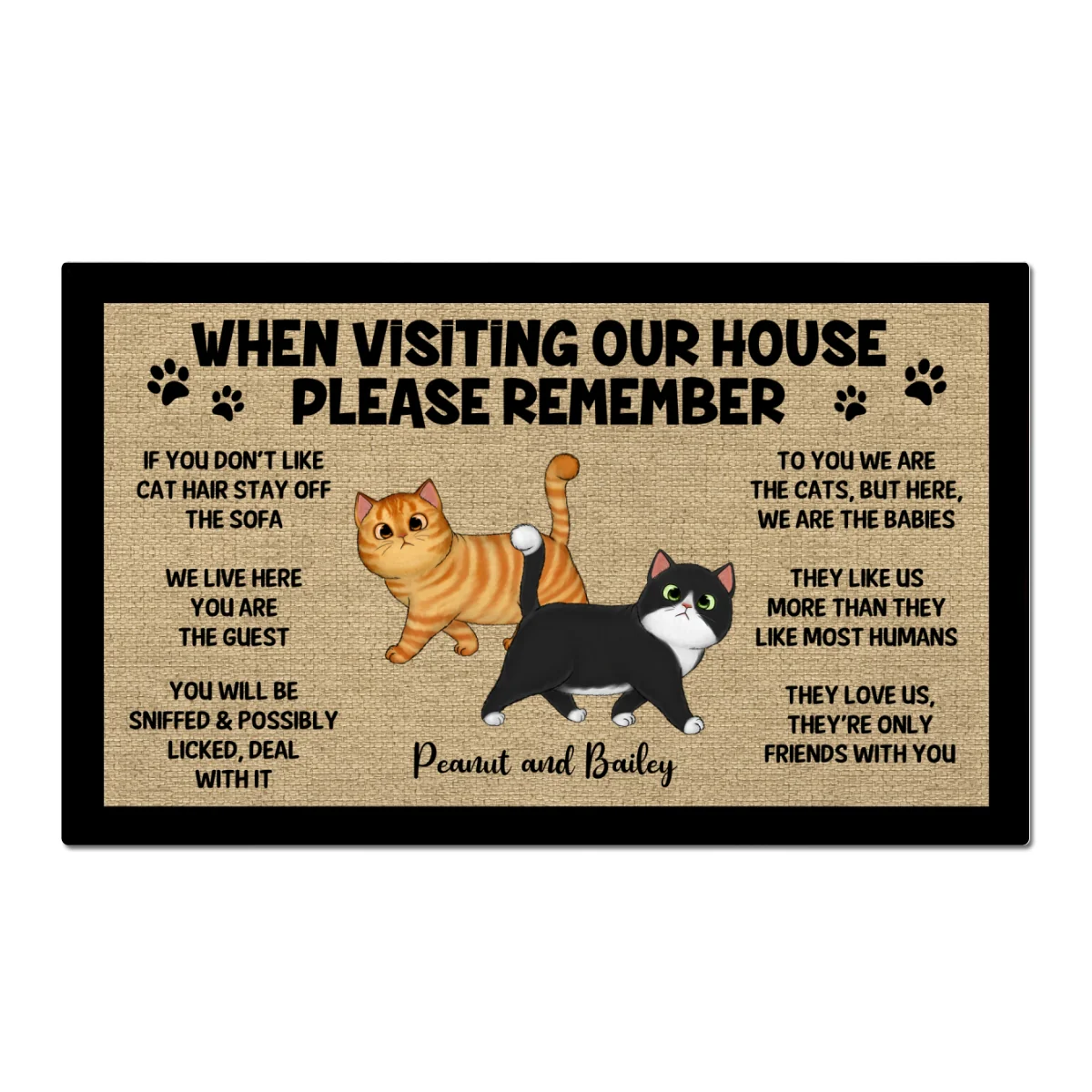 Please Remember When Visiting Cats House Home Decor Gift For Cat Lover Personalized Doormat - Image 6