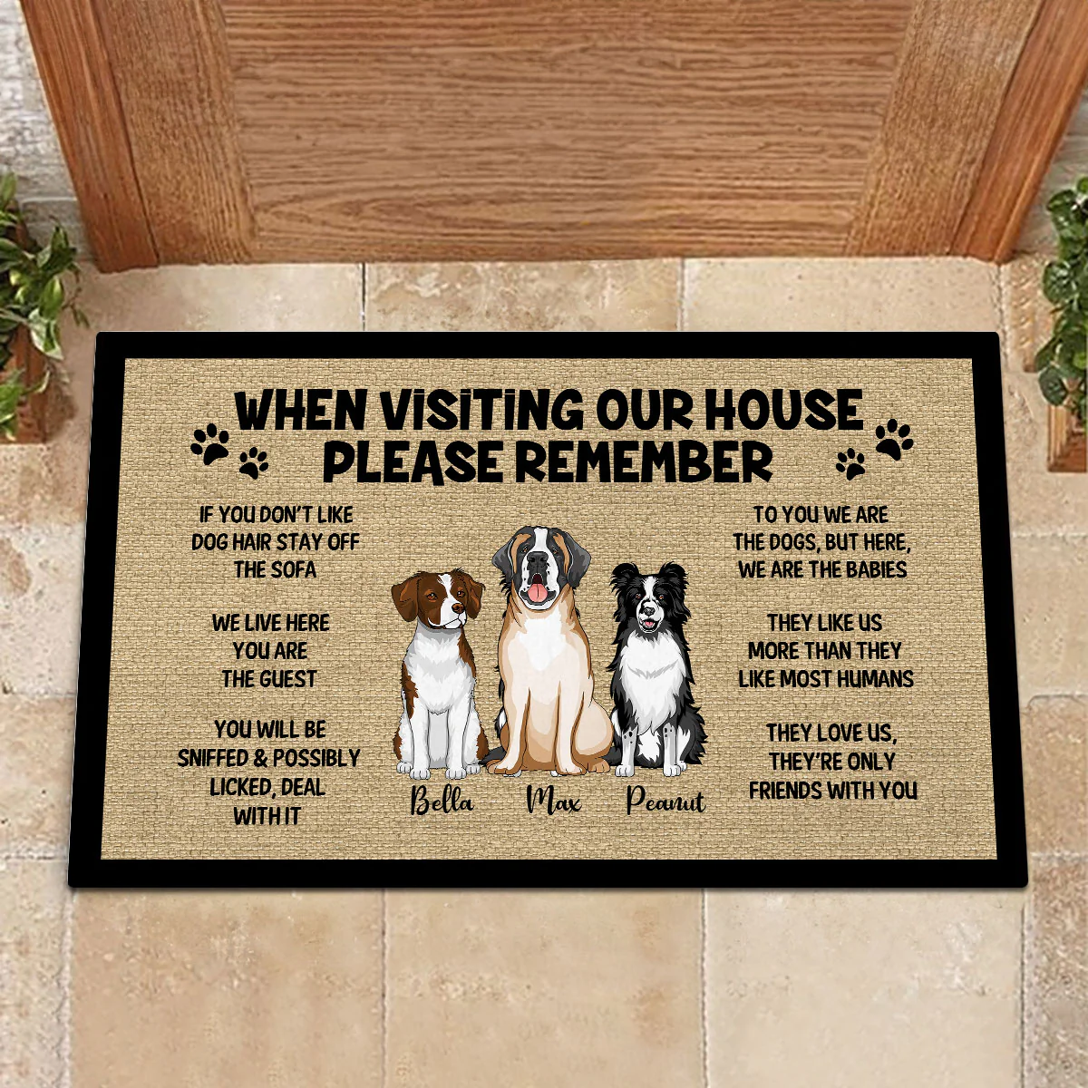 Please Remember When Visiting Dogs House Home Decor Funny Gift For Dog Lover Personalized Doormat