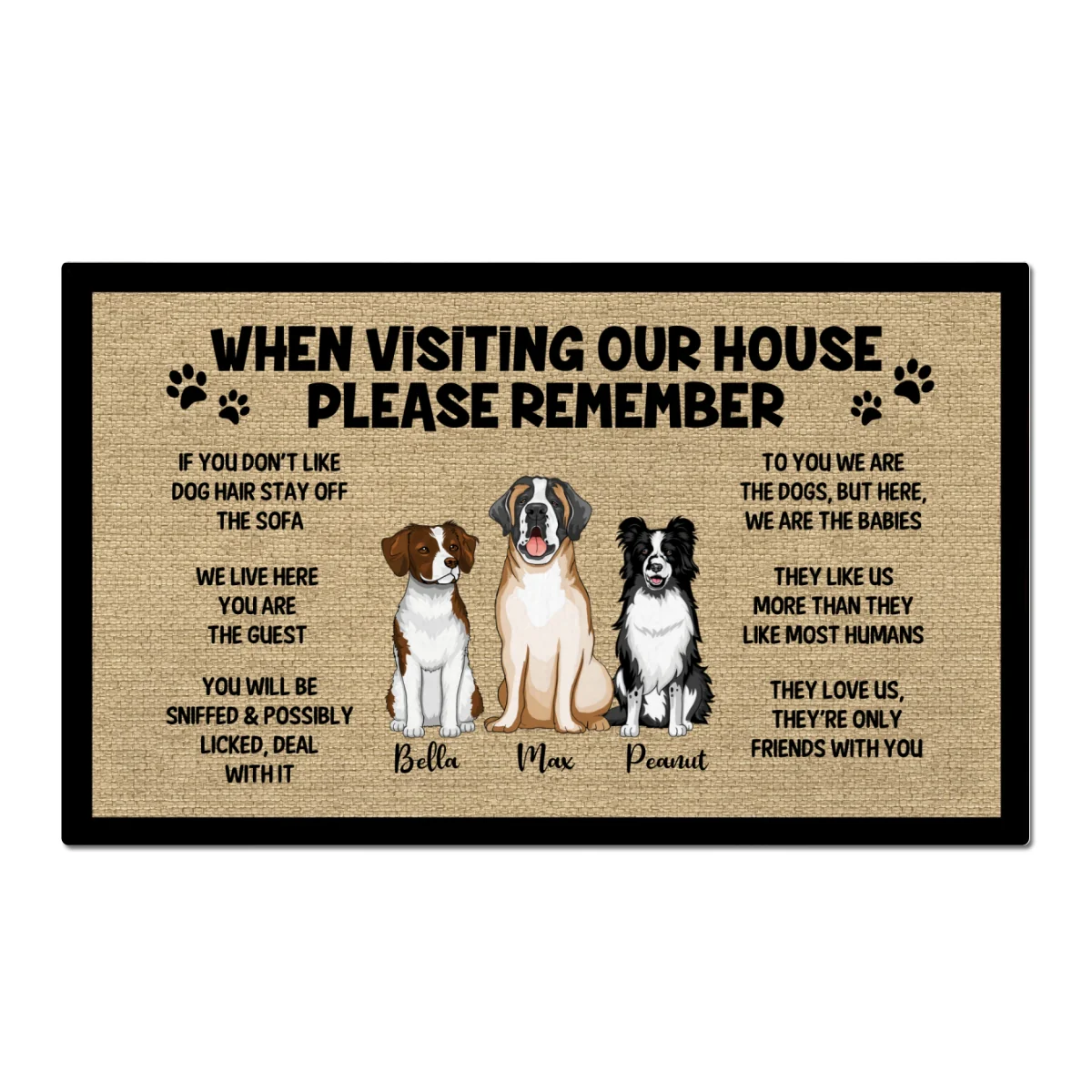 Please Remember When Visiting Dogs House Home Decor Funny Gift For Dog Lover Personalized Doormat - Image 6