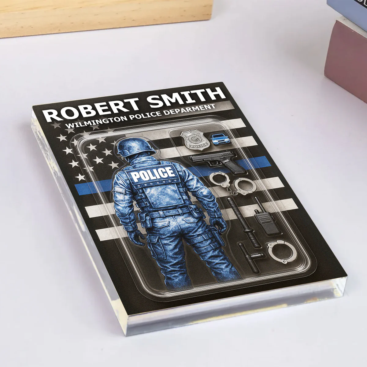 Police Custom Figure Personalized Acrylic Block Plaque, Gift for him - Image 4