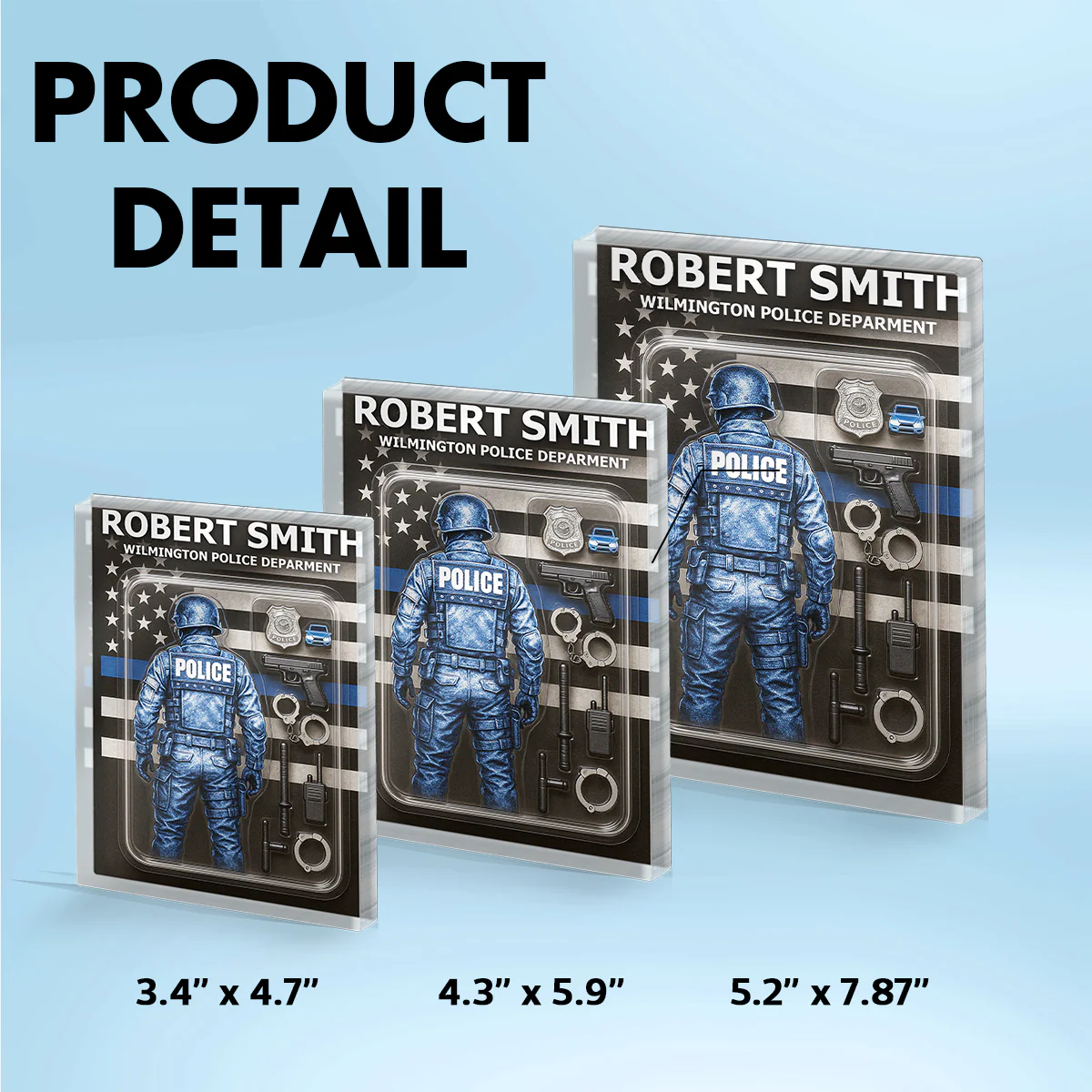 Police Custom Figure Personalized Acrylic Block Plaque, Gift for him - Image 6