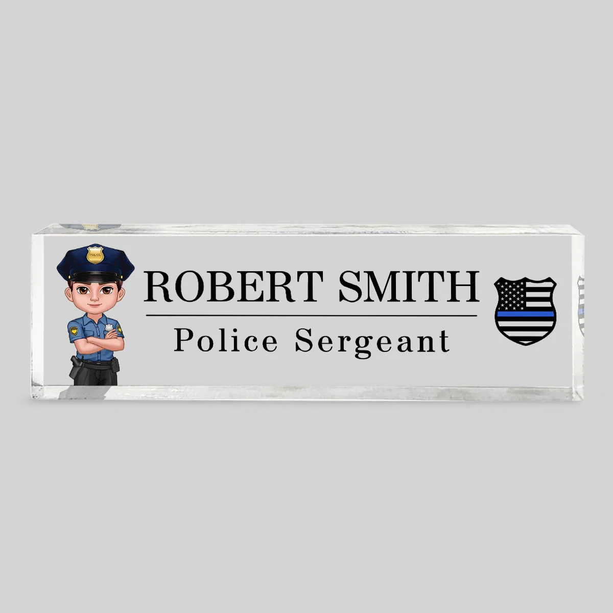 Personalized Acrylic Desk Name Plate, Office Decor, Appreciation Gift, Christmas Gift For Police Officers, Corrections Officers, Dispatchers, Firefighters, Nurse, EMS, Military Army Soldiers - Image 2