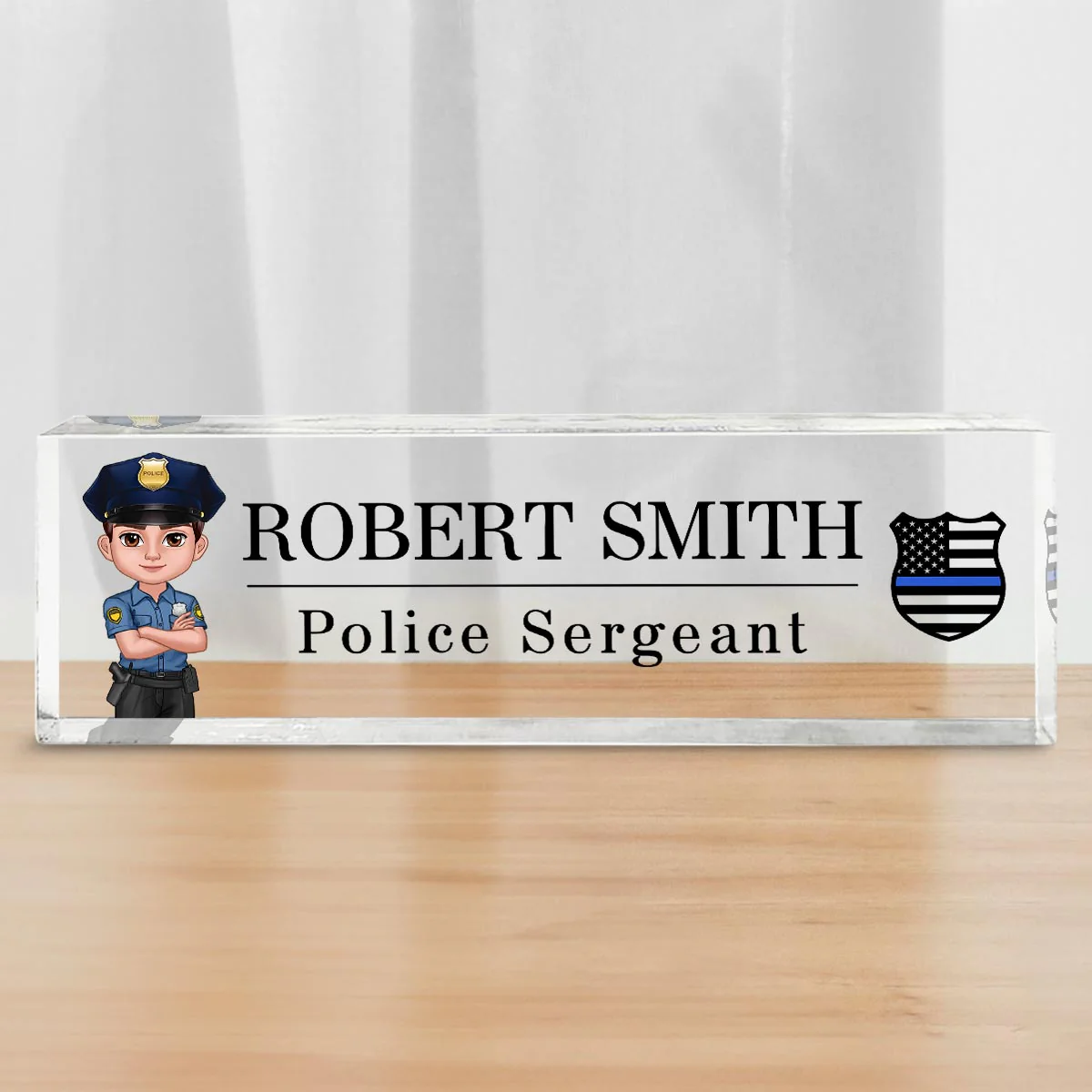 Personalized Acrylic Desk Name Plate, Office Decor, Appreciation Gift, Christmas Gift For Police Officers, Corrections Officers, Dispatchers, Firefighters, Nurse, EMS, Military Army Soldiers - Image 3