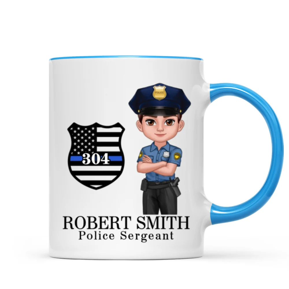 Police Thin Blue Line Personalized Mug, Appreciation Gift, Christmas Gift For Colleagues, Boss, Police Officers, Sheriff, Deputy Sheriff - Image 11