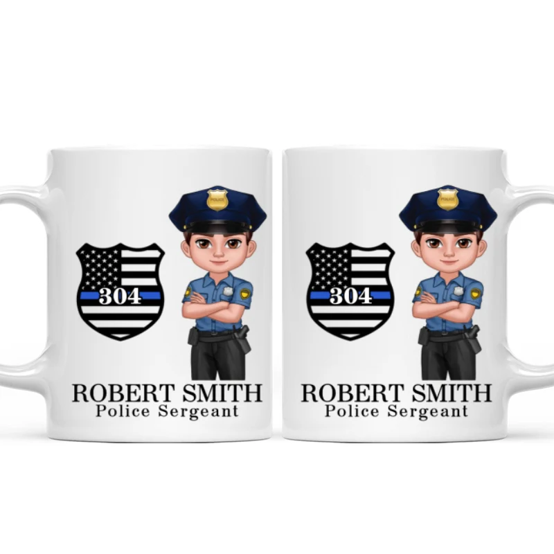 Police Thin Blue Line Personalized Mug, Appreciation Gift, Christmas Gift For Colleagues, Boss, Police Officers, Sheriff, Deputy Sheriff - Image 17