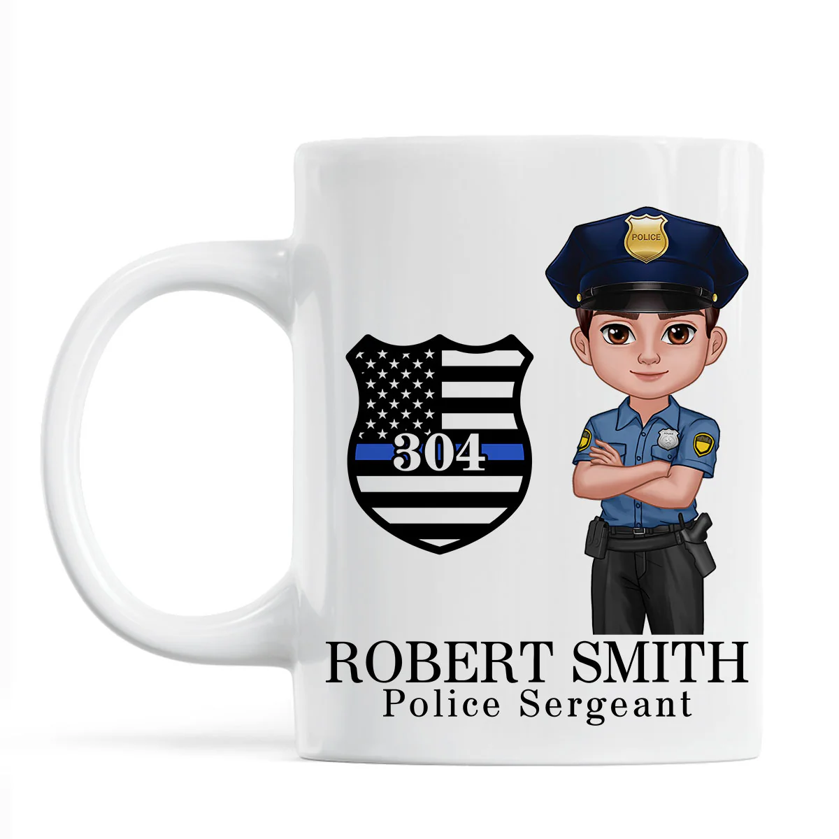 Police Thin Blue Line Personalized Mug, Appreciation Gift, Christmas Gift For Colleagues, Boss, Police Officers, Sheriff, Deputy Sheriff - Image 2