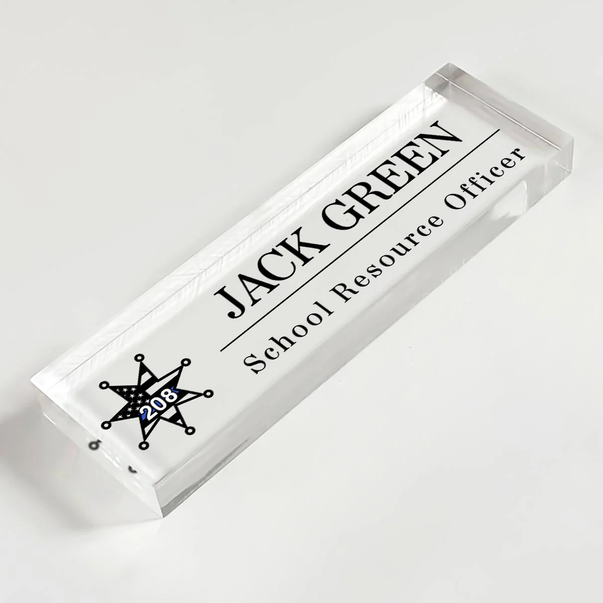 Police Thin Blue Line Personalized Personalized Acrylic Desk Name Plate, Office Decor, Appreciation Gift - Image 6