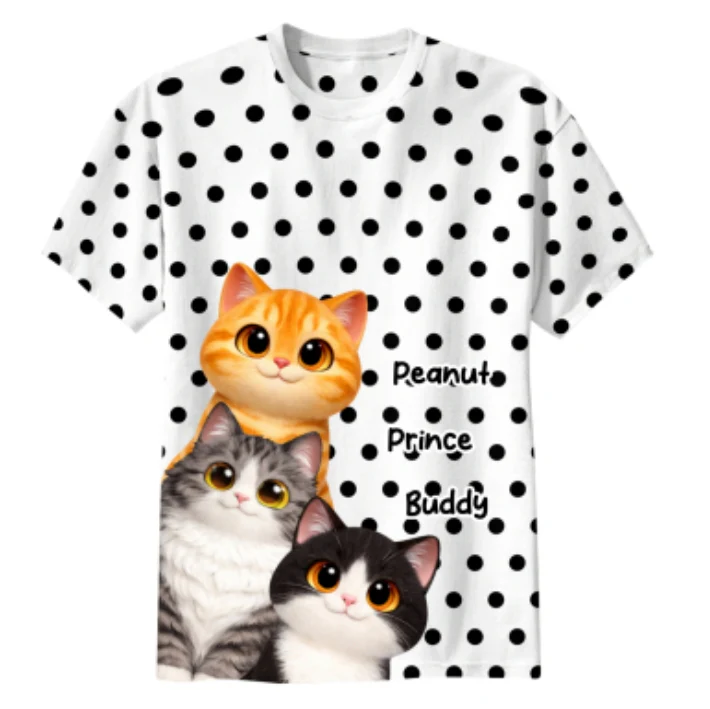 Trendy 2026 Style Polka Dot Cat Mom - Personalized Shirt - Trending Gift For Cat Mom - Image 11