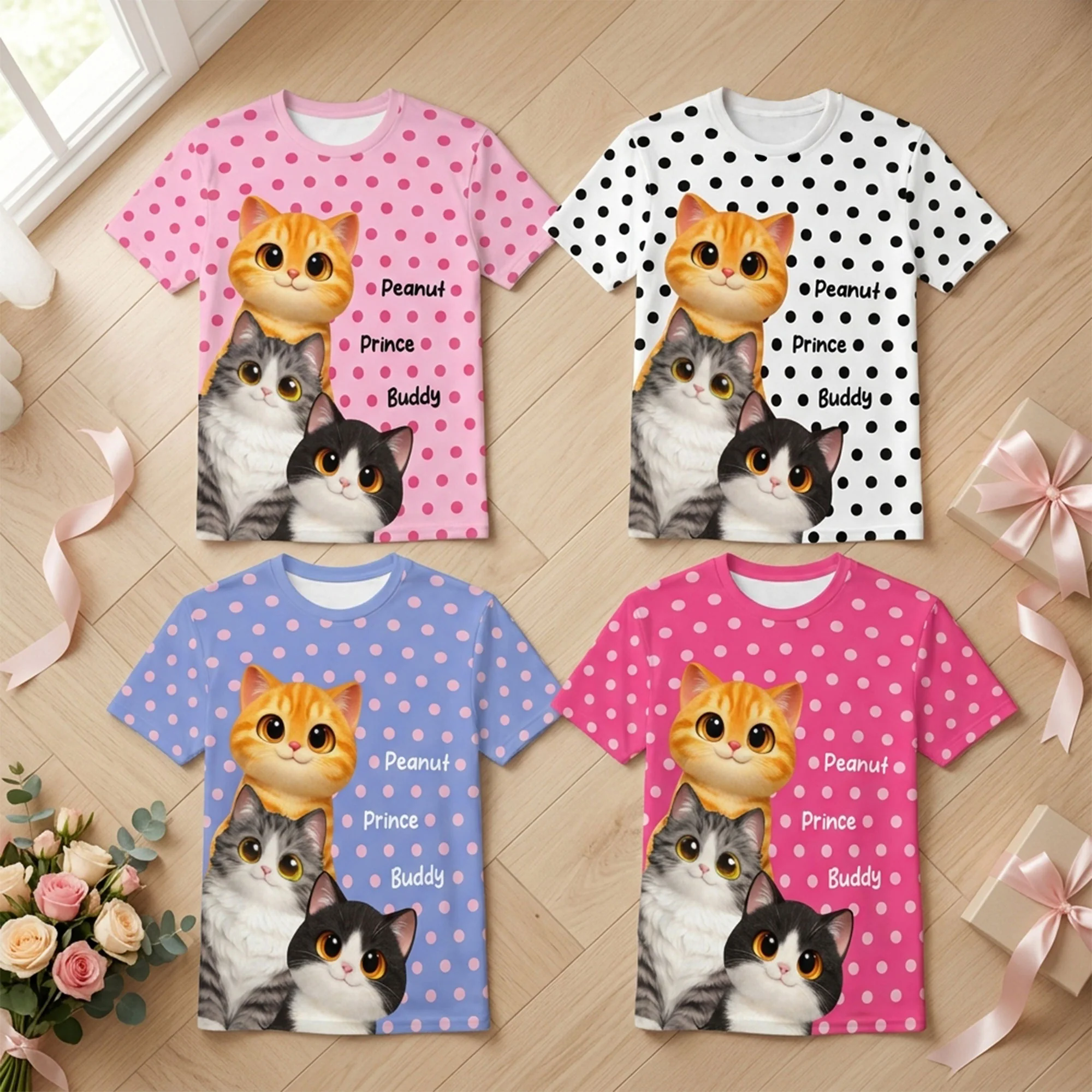 Trendy 2026 Style Polka Dot Cat Mom - Personalized Shirt - Trending Gift For Cat Mom - Image 4