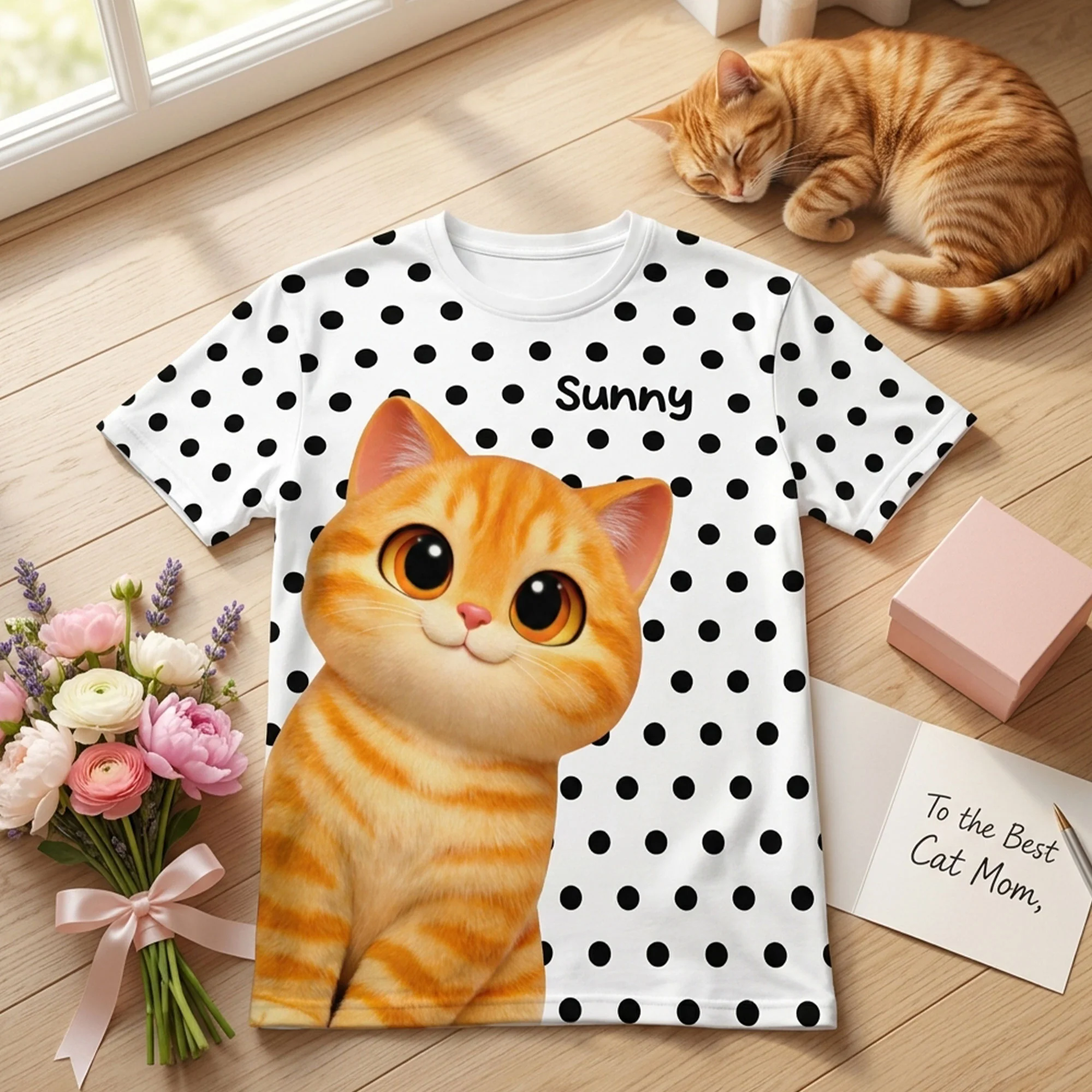 Trendy 2026 Style Polka Dot Cat Mom - Personalized Shirt - Trending Gift For Cat Mom - Image 8