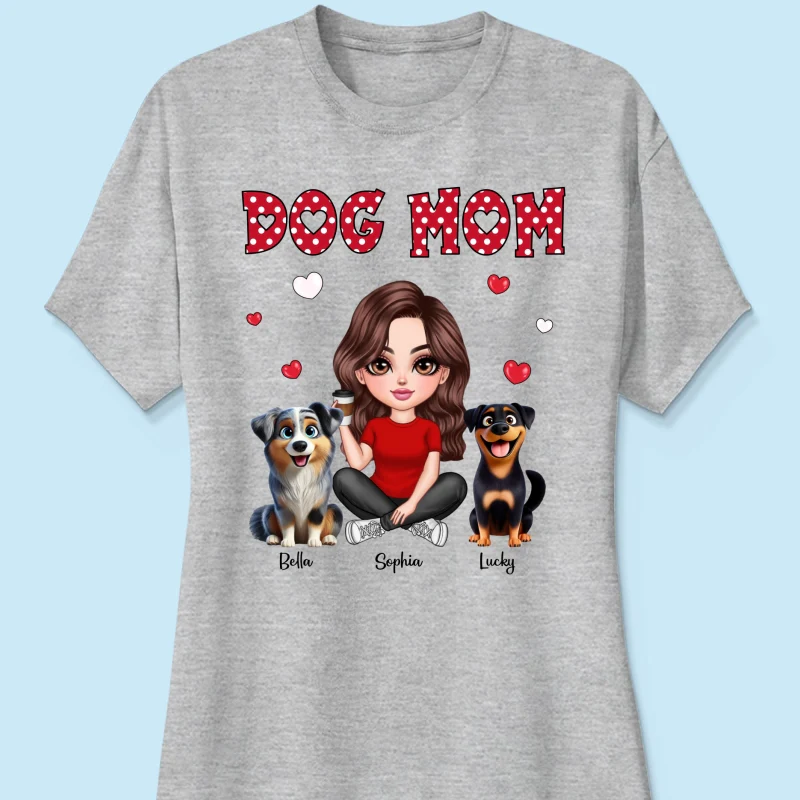 Polka Dot Cute 3D Dog Mom Personalized Shirt - Image 13
