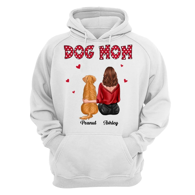 Polka Dot Pattern Back View Dog Mom Personalized Shirt - Image 13