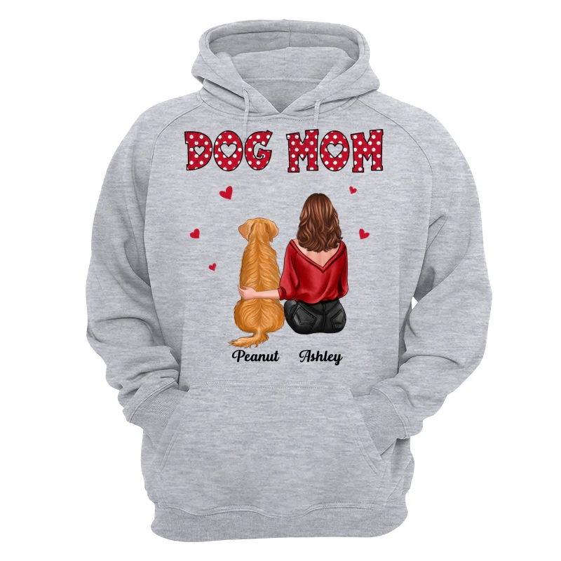 Polka Dot Pattern Back View Dog Mom Personalized Shirt - Image 14
