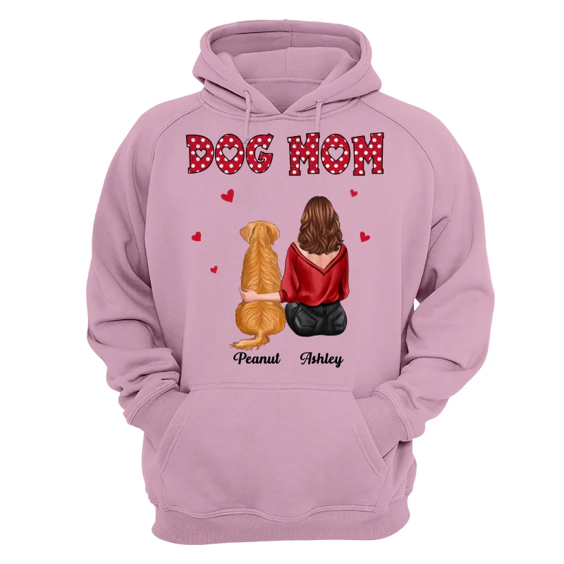 Polka Dot Pattern Back View Dog Mom Personalized Shirt - Image 15