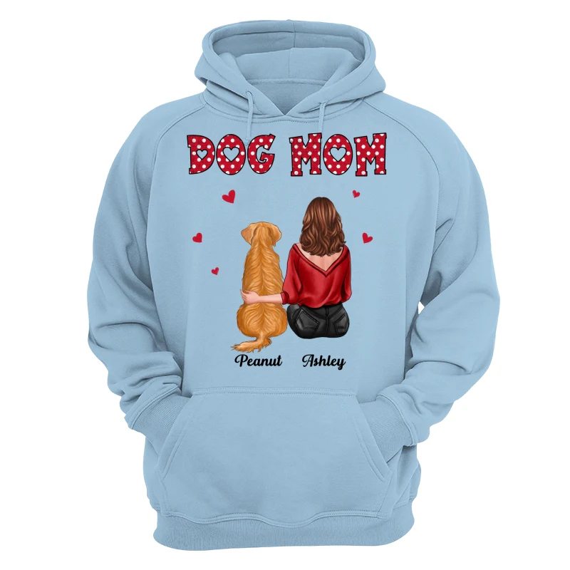 Polka Dot Pattern Back View Dog Mom Personalized Shirt - Image 16