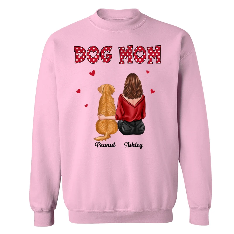 Polka Dot Pattern Back View Dog Mom Personalized Shirt - Image 19