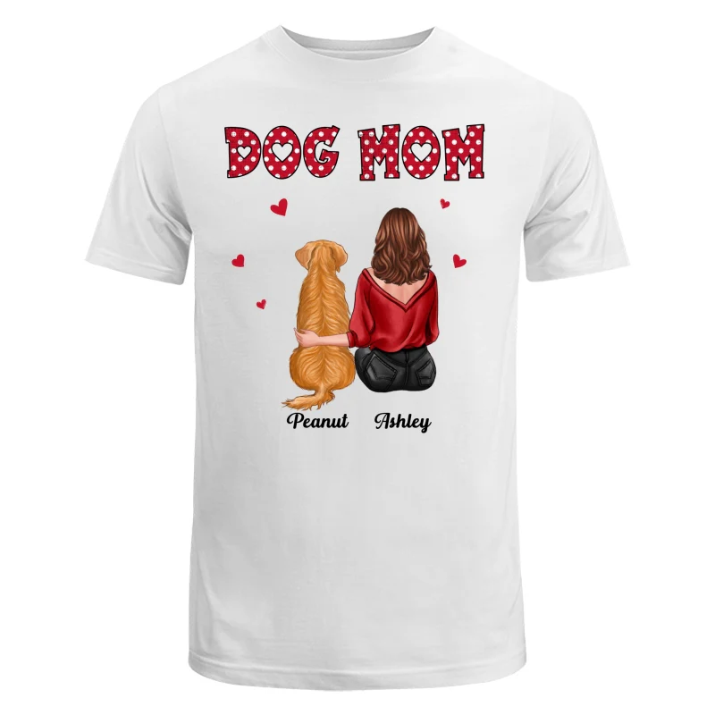 Polka Dot Pattern Back View Dog Mom Personalized Shirt - Image 5