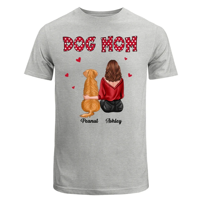 Polka Dot Pattern Back View Dog Mom Personalized Shirt - Image 6