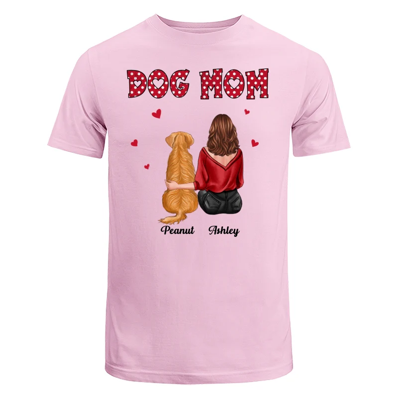 Polka Dot Pattern Back View Dog Mom Personalized Shirt - Image 7