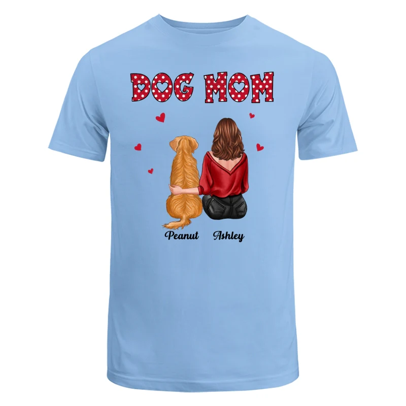 Polka Dot Pattern Back View Dog Mom Personalized Shirt - Image 8