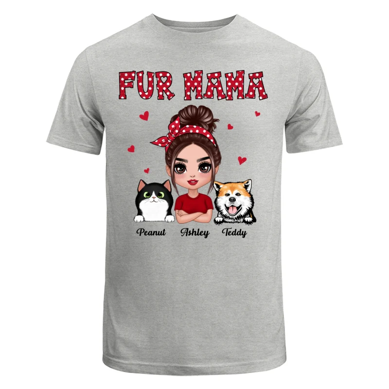 Polka Dot Pattern Dog Cat Mom Fur Mama Personalized Shirt - Image 6
