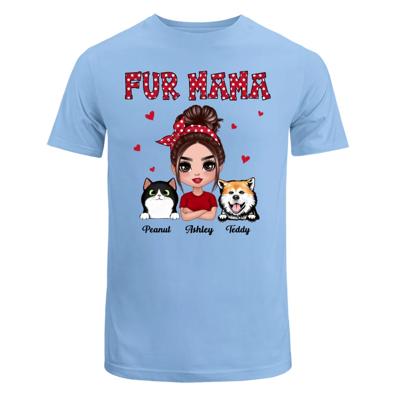 Polka Dot Pattern Dog Cat Mom Fur Mama Personalized Shirt - Image 8
