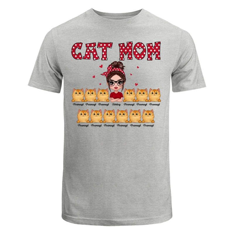 Polka Dot Pattern Doll Cat Mom Personalized Shirt