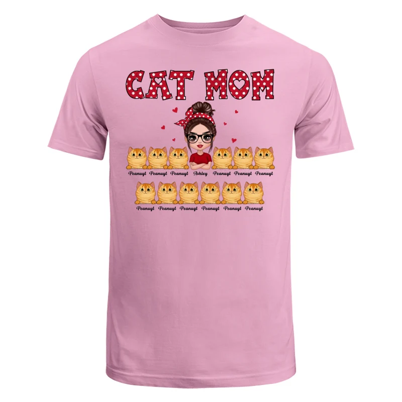 Polka Dot Pattern Doll Cat Mom Personalized Shirt - Image 3