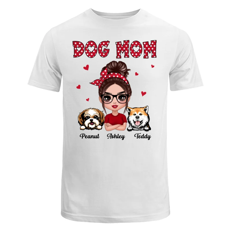 Polka Dot Pattern Doll Dog Mom Personalized Shirt - Image 5