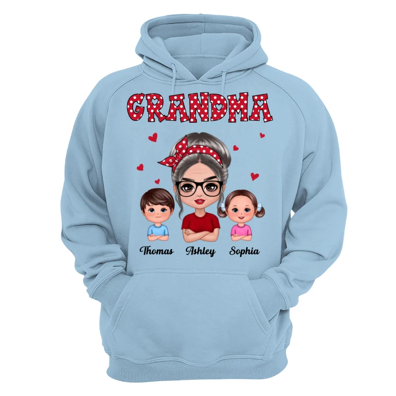 Polka Dot Pattern Grandma And Grandkids - Personalized Shirt - Image 19