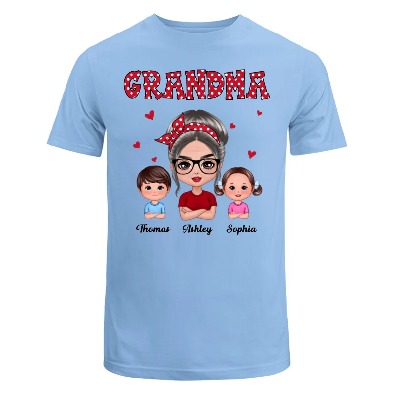 Polka Dot Pattern Grandma And Grandkids - Personalized Shirt - Image 8