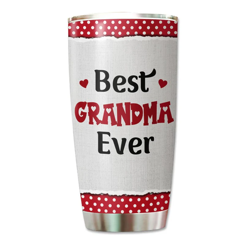 Polka Dot Pattern Grandma And Grandkids Personalized Tumbler - Image 2
