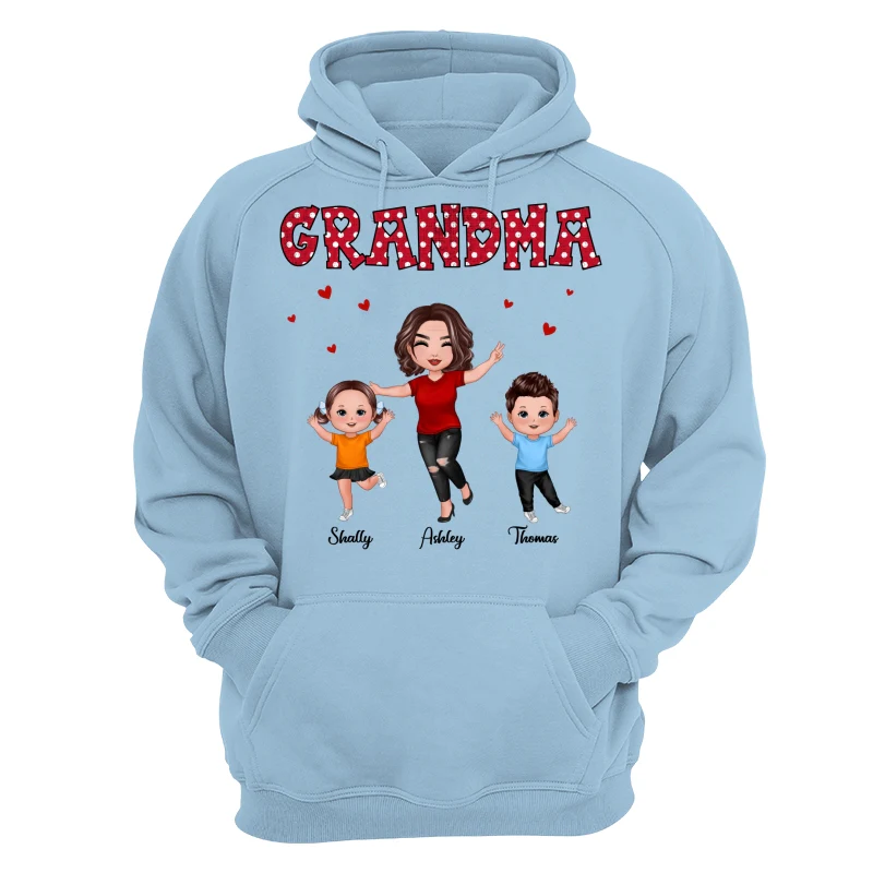 Polka Dot Pattern Happy Grandma And Grandkids Personalized Shirt - Image 16