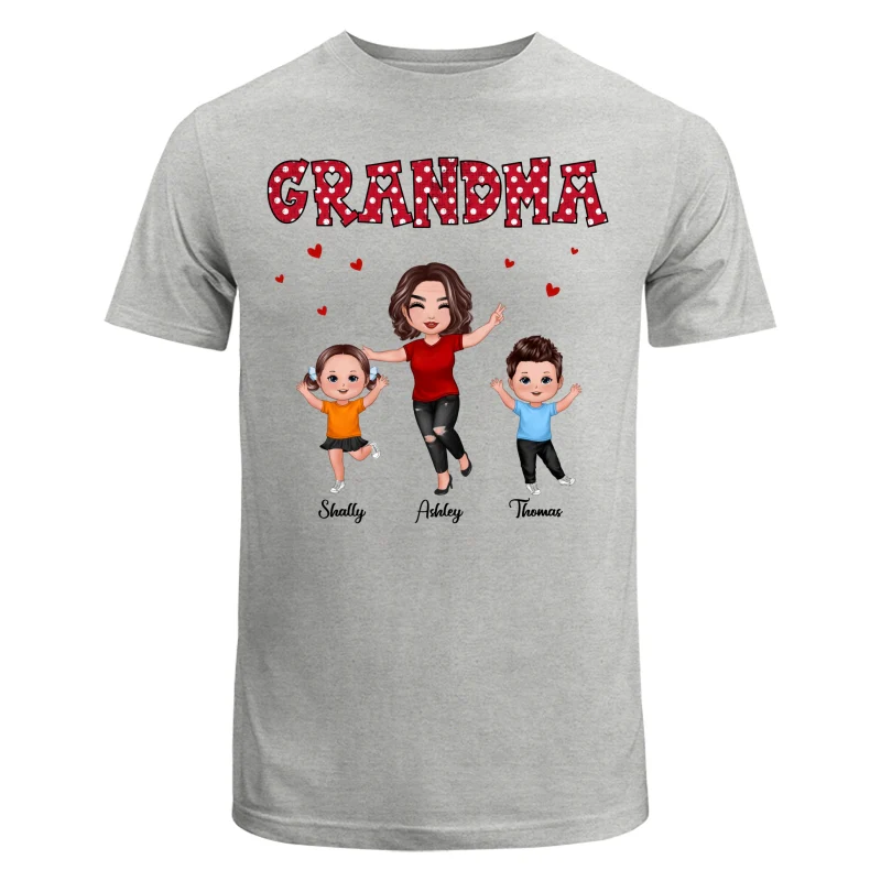 Polka Dot Pattern Happy Grandma And Grandkids Personalized Shirt - Image 6