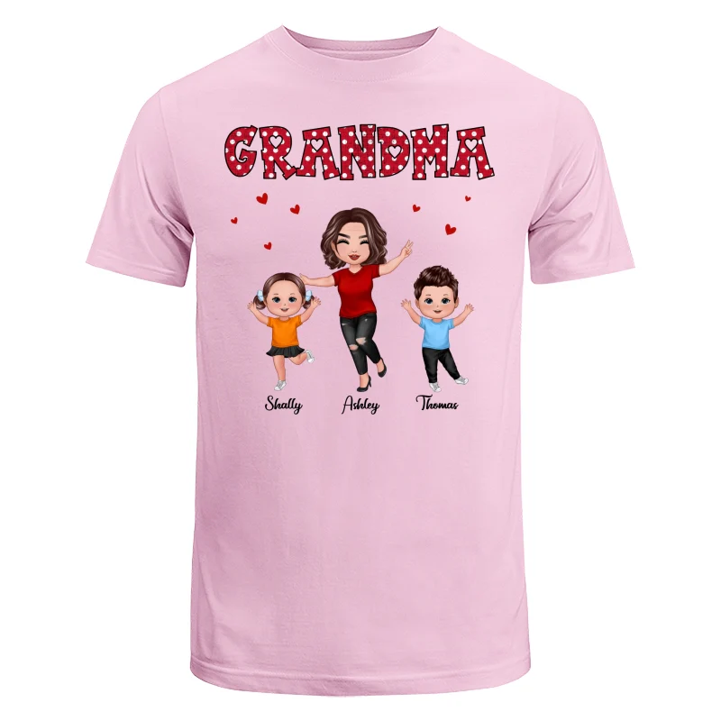Polka Dot Pattern Happy Grandma And Grandkids Personalized Shirt - Image 7
